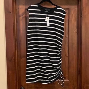 NWT sanctuary black/white stripe minidress/tunic organic cotton L